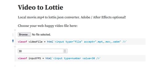 convert mp4 to lottie json.